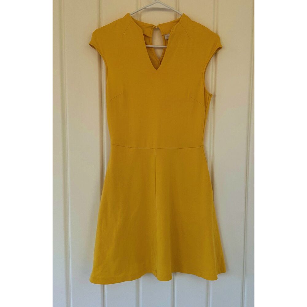 New York & Company Yellow Sleeveless Mini Dress w/ Pockets Size XS